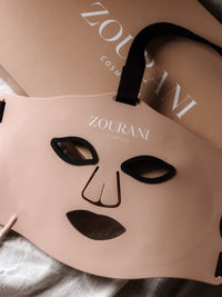 Zourani roodlichtmasker detail voor LED lichttherapie en huidverzorging