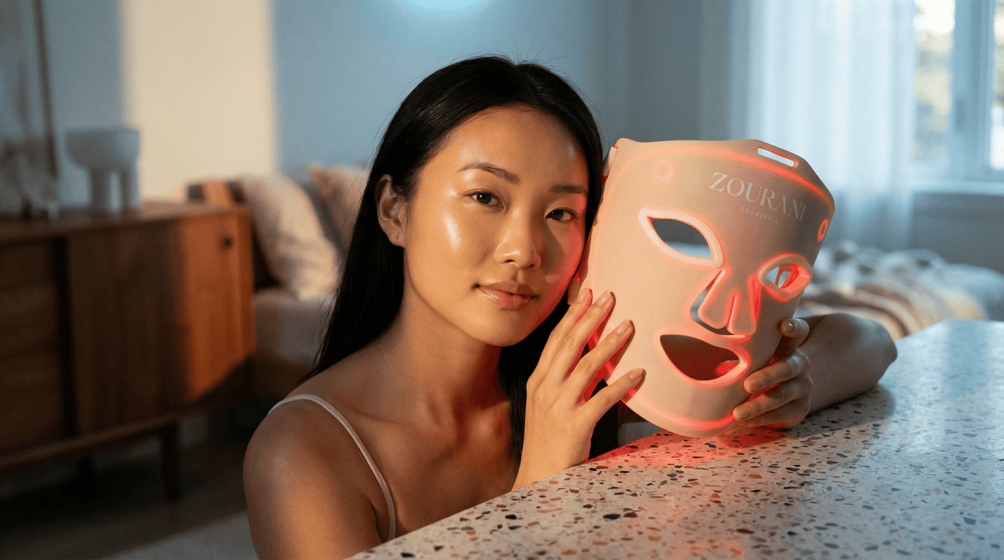Zourani LED Face Masker voor vrouwen die thuis aan huidverzorging en glow werken